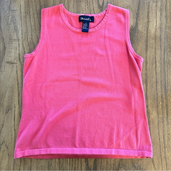 Denim & Co. Basic Sleeveless Tops Set Coral, Lime, Blue Vintage Cotton Small - Picture 2 of 8